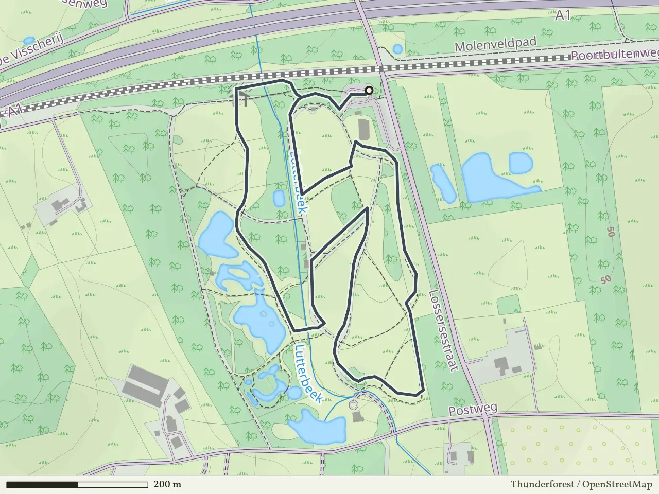 Rode route vanaf Poort Bulten, Losser