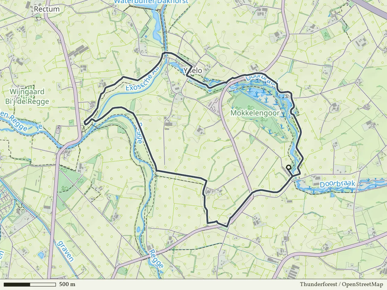 Gele route vanaf Mokkelengoor, Enter