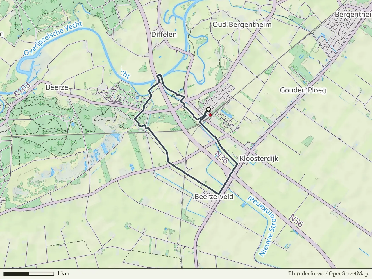 Blauwe route vanaf Marienberg, Hardenberg Oost
