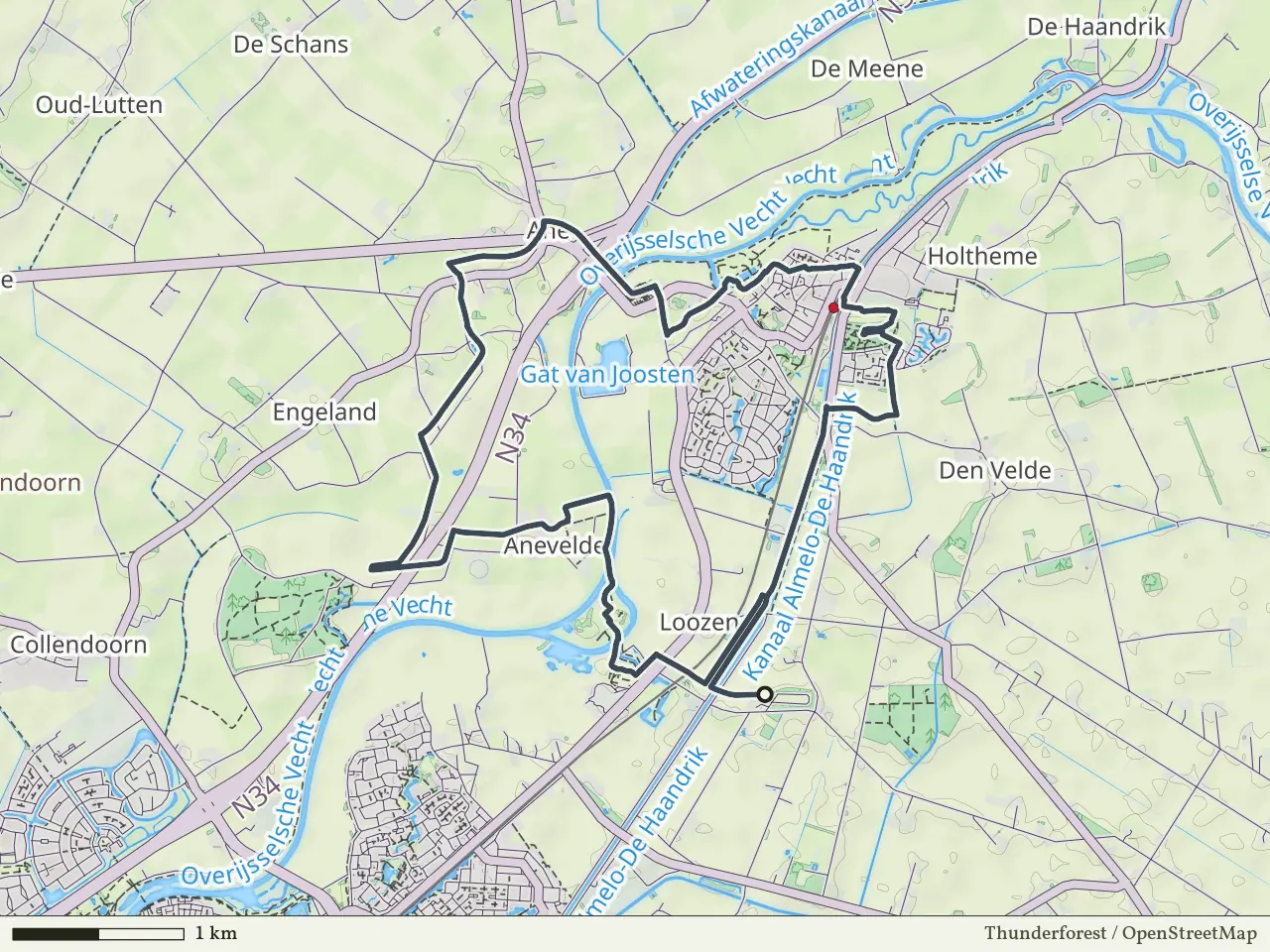 Blauwe route vanaf Loozerveld, Hardenberg Oost