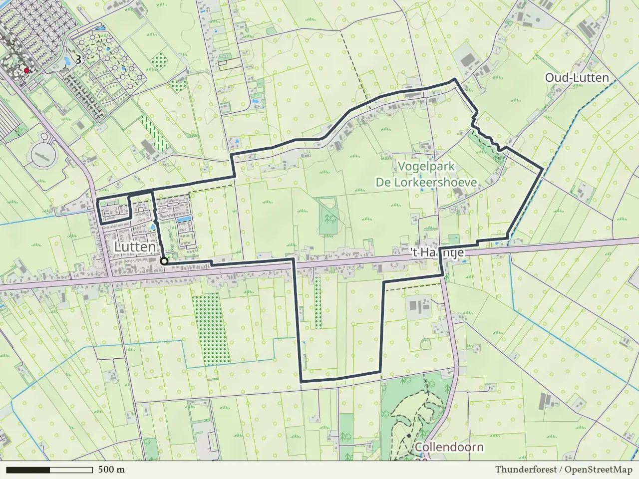 Paarse route vanaf Lutten, Hardenberg Oost