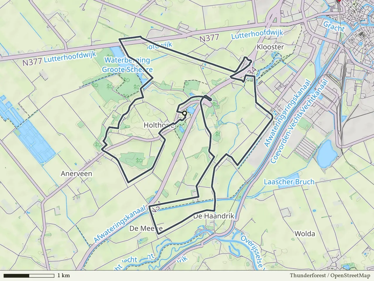 Blauwe route vanaf Holthone, Hardenberg Oost