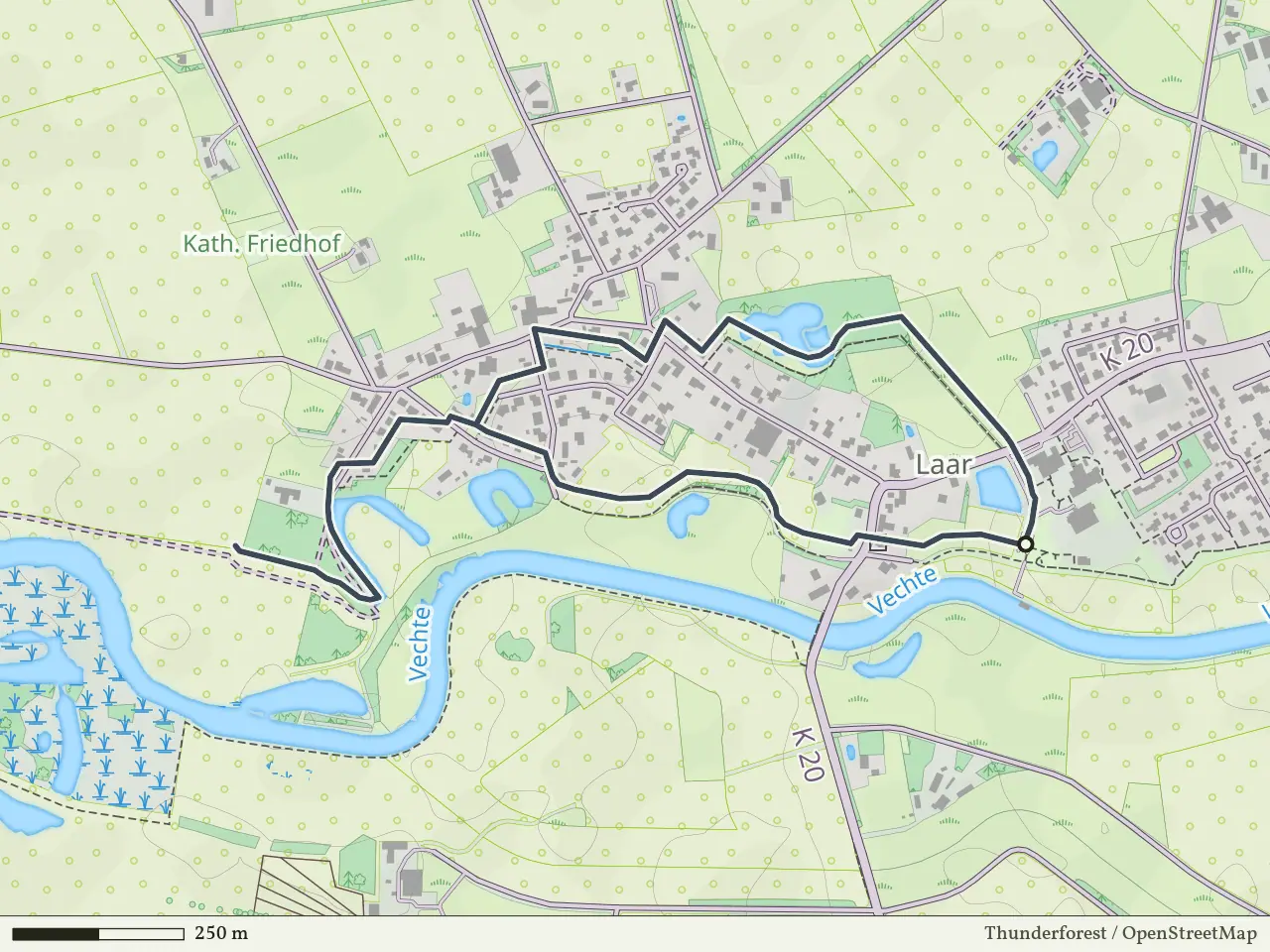 Rode route vanaf Laar, Hardenberg Oost