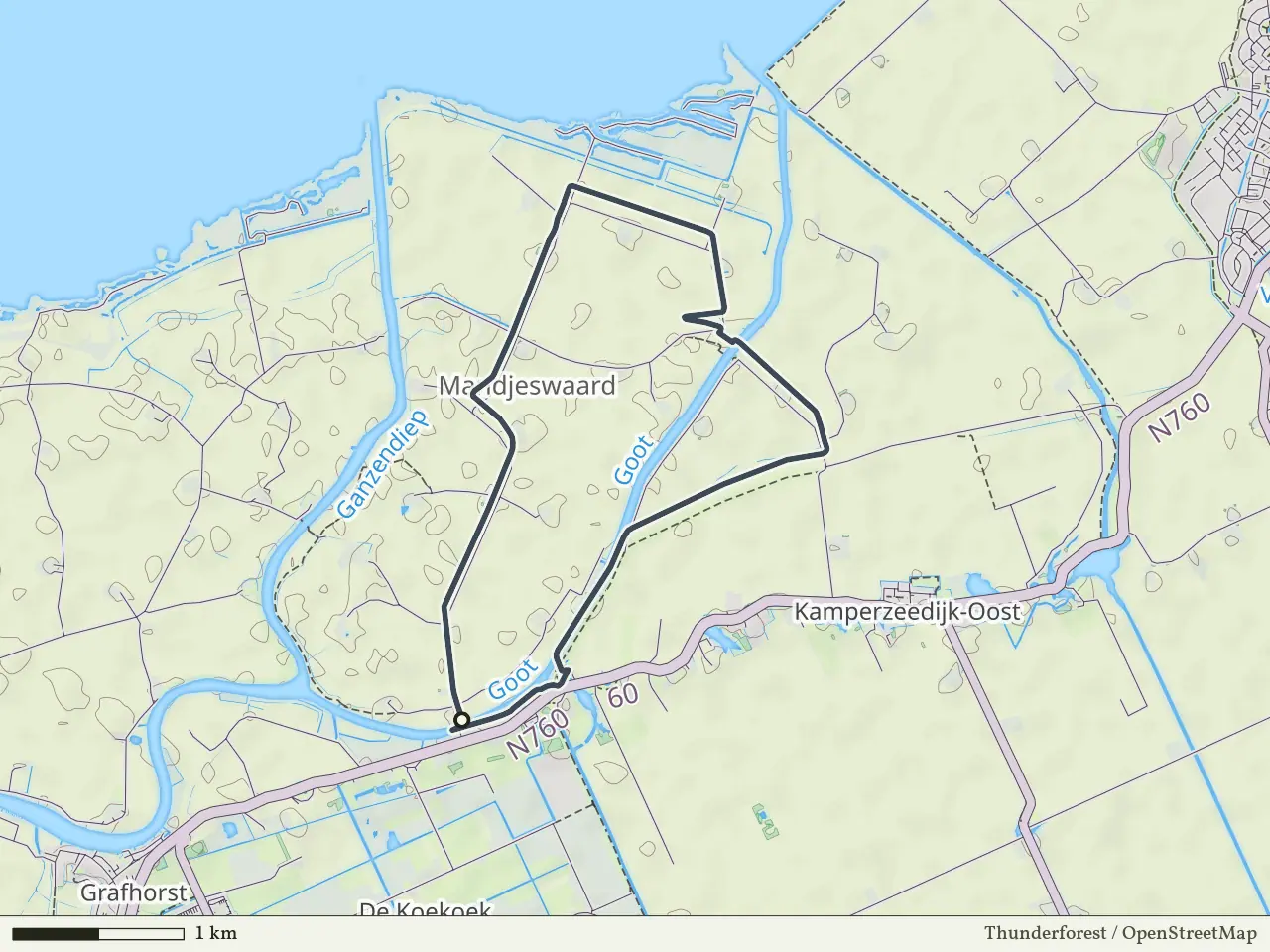 Rode route vanaf Mandjeswaard, Grafhorst