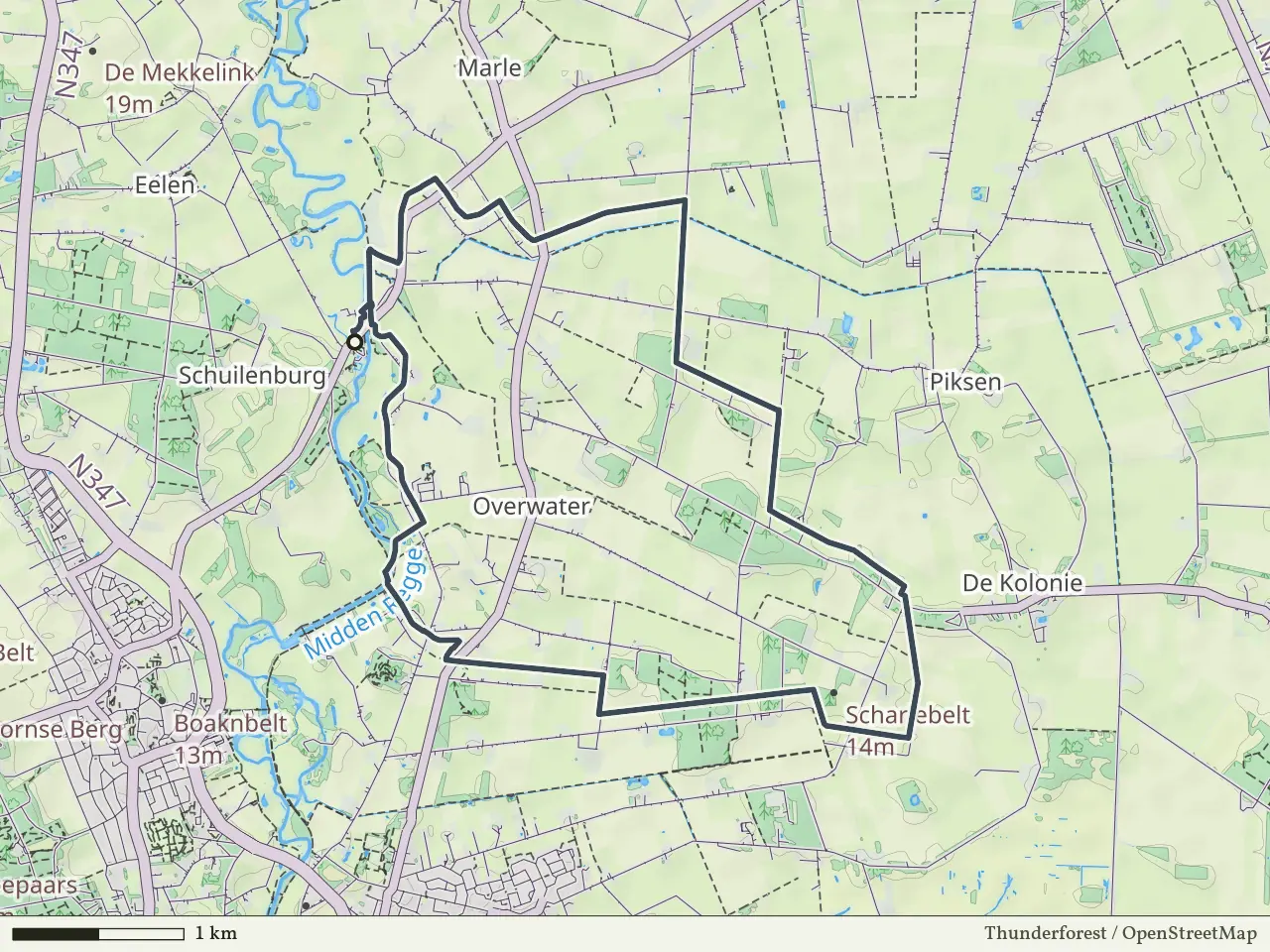 Blauwe route vanaf Schuilenburg, Hellendoorn