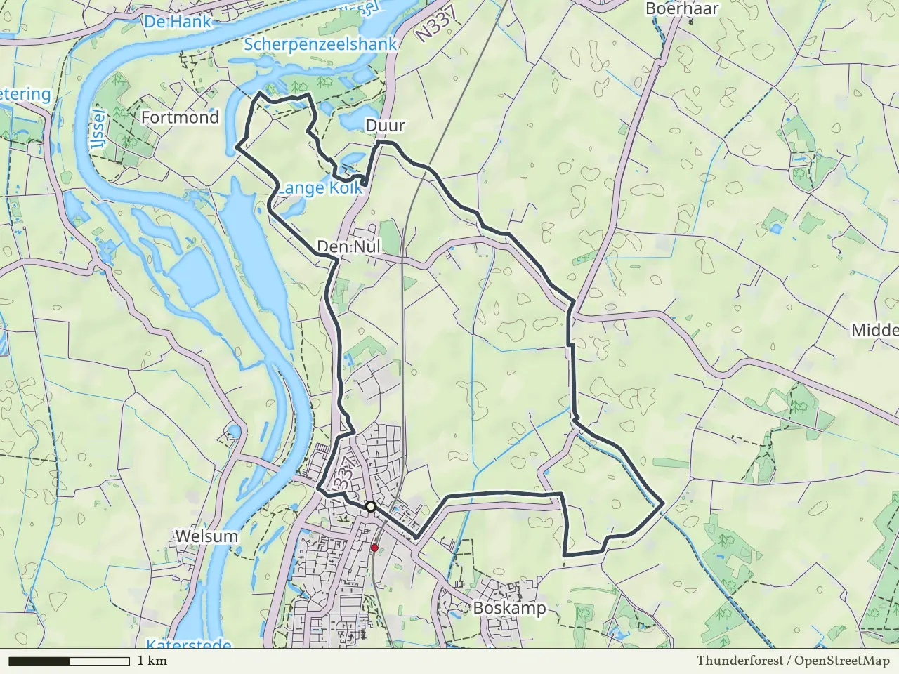 Paarse route vanaf Olst, Salland