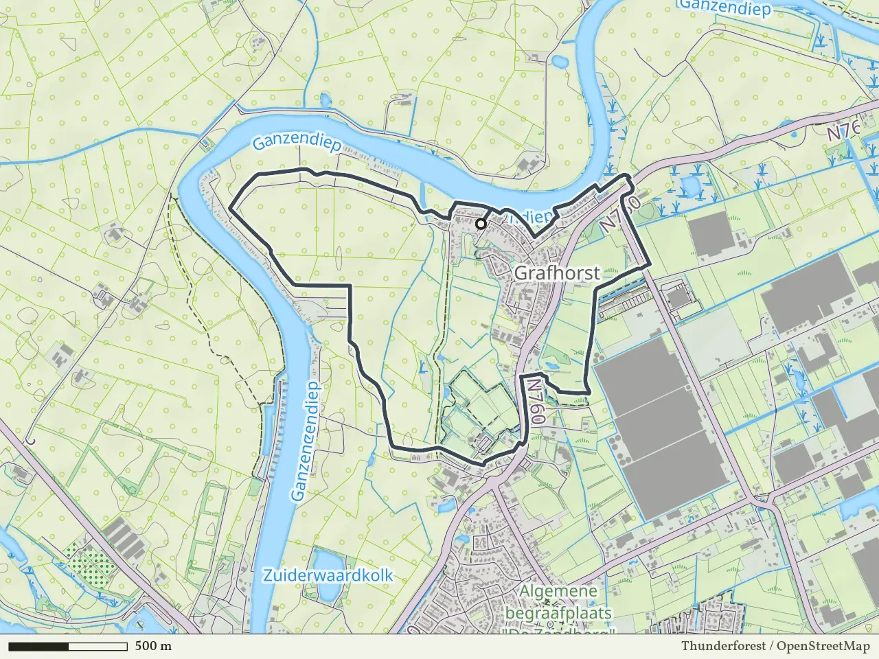 Blauwe route vanaf Grafhorst, IJsseldelta