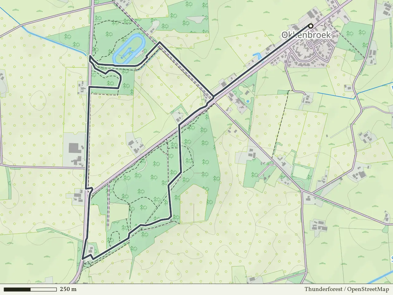 Rode route vanaf Okkenbroek, Salland