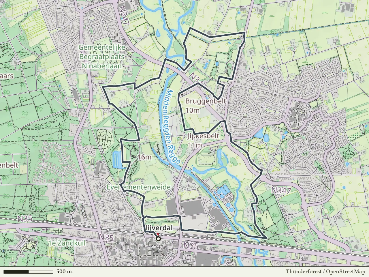 Blauwe route vanaf Nijverdal, Hellendoorn