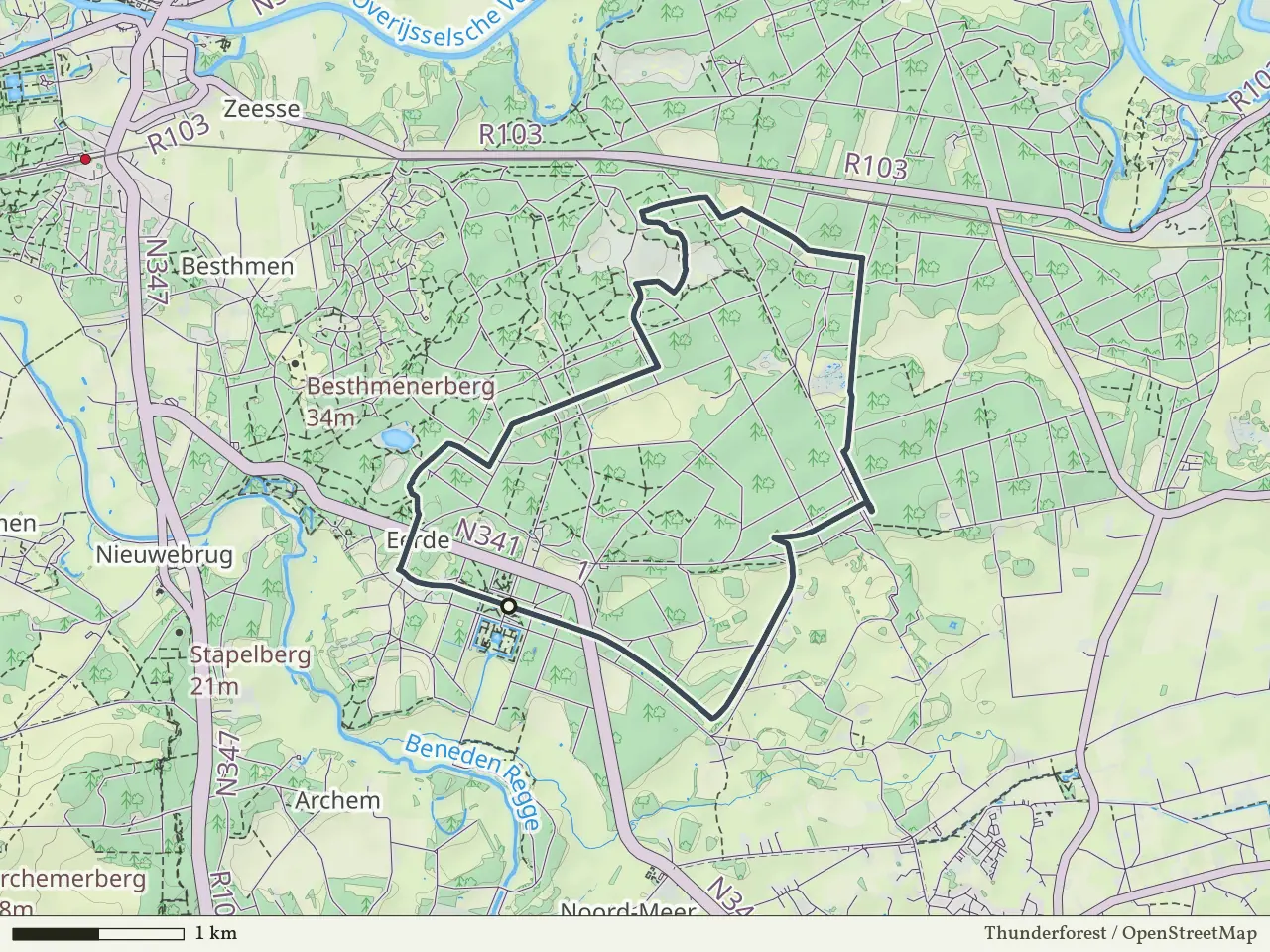 Groene route vanaf Eerde, Ommen