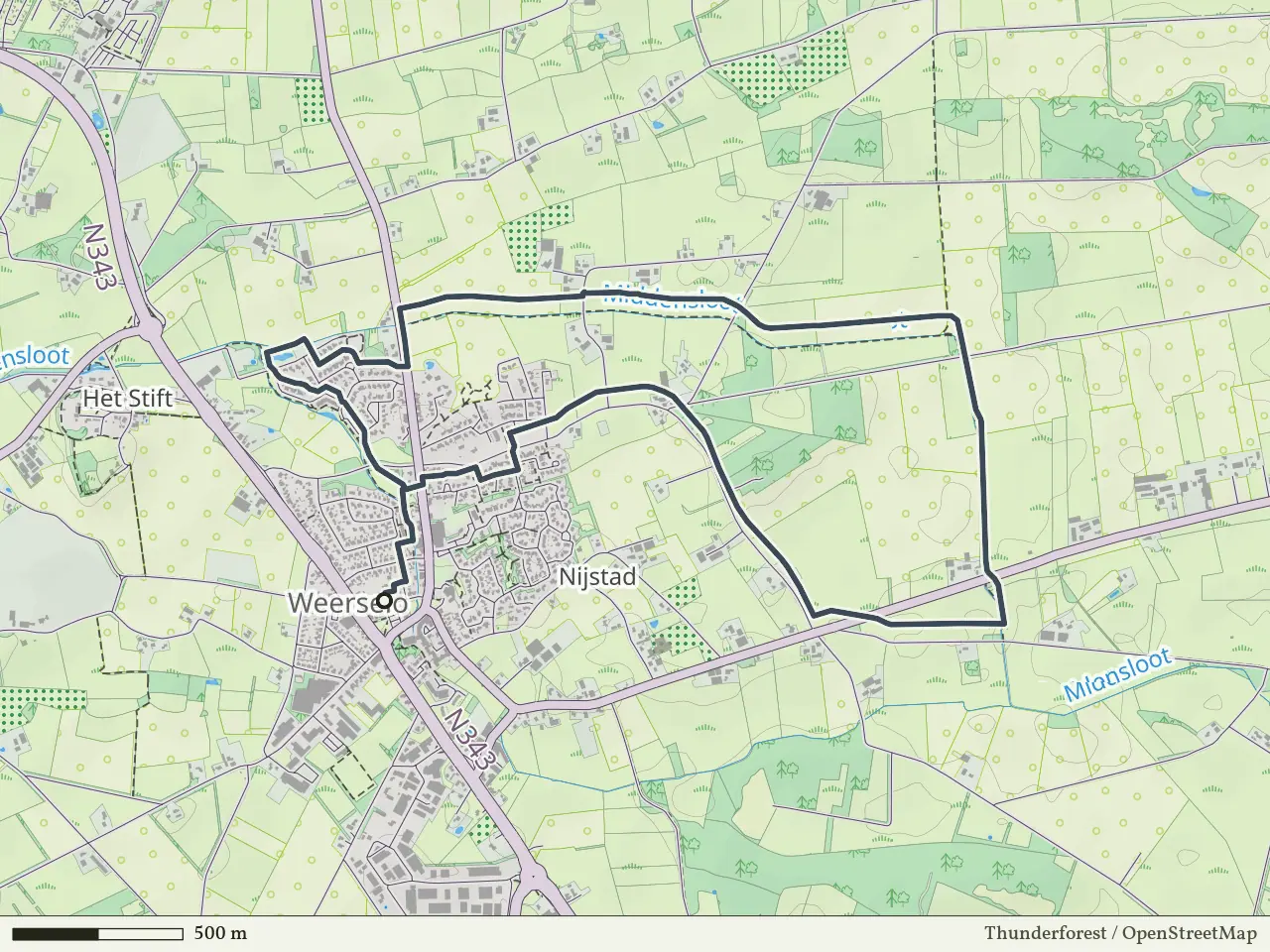 Rode route vanaf Weerselo, Rossum
