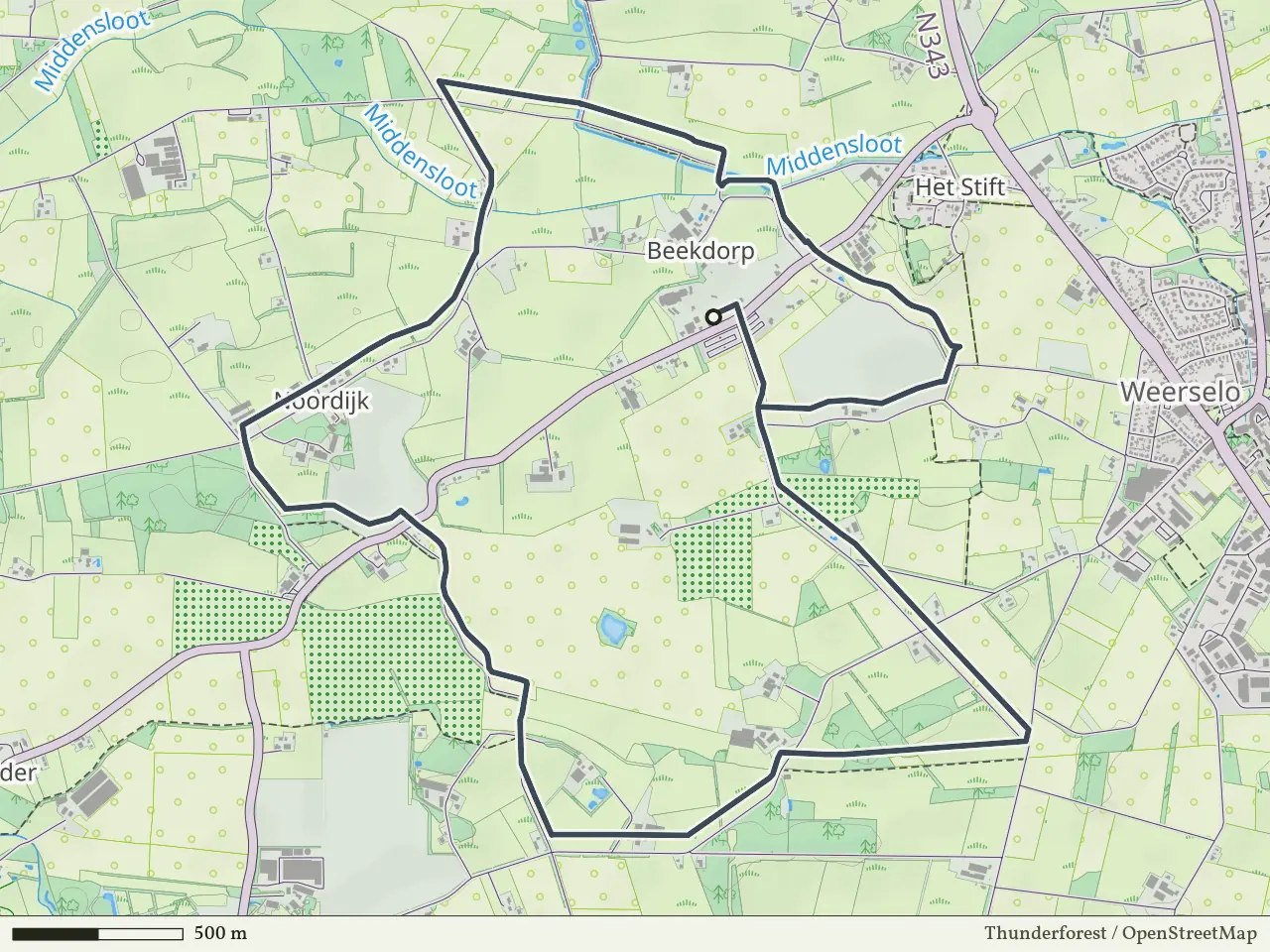 Gele route vanaf Beekdorp, Weerselo