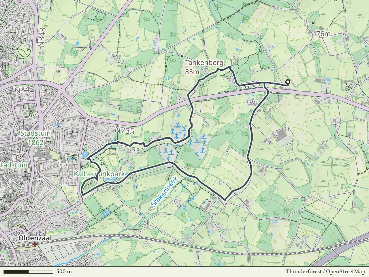 Paarse route vanaf Tankenberg, De Lutte