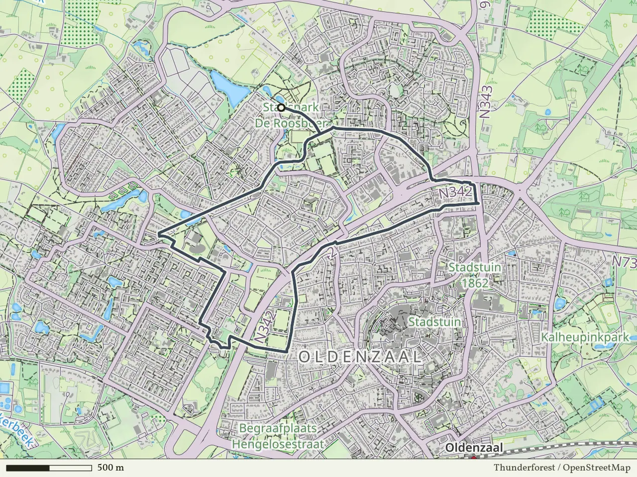 Paarse route vanaf Gravenes, Oldenzaal