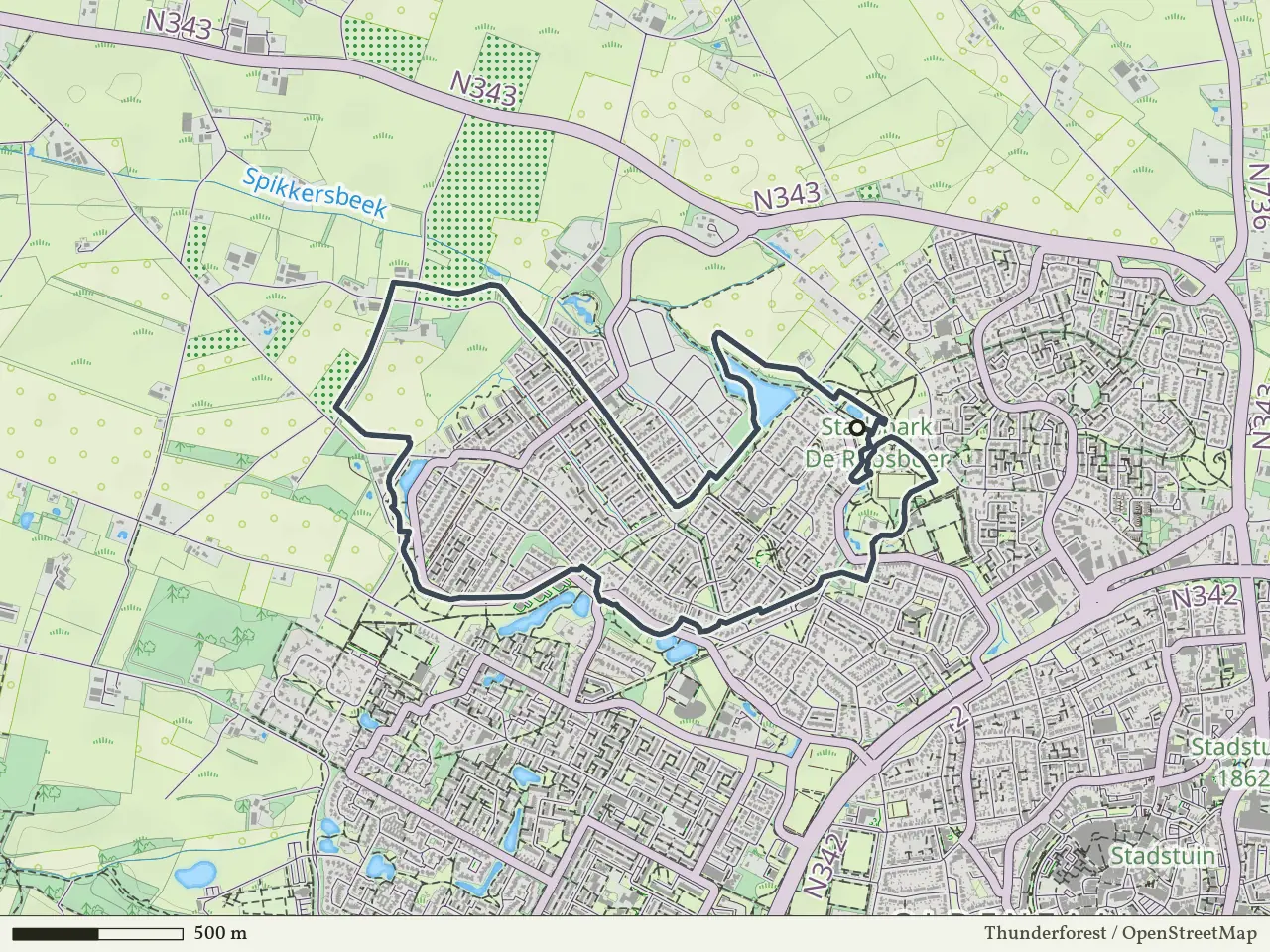 Rode route vanaf Gravenes, Oldenzaal