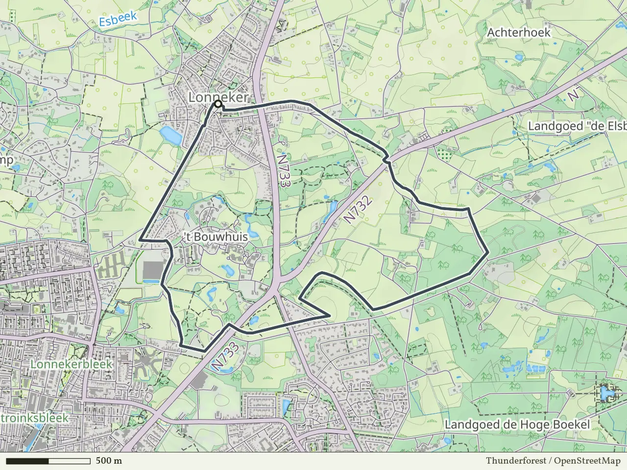 Rode route vanaf Lonneker, Enschede