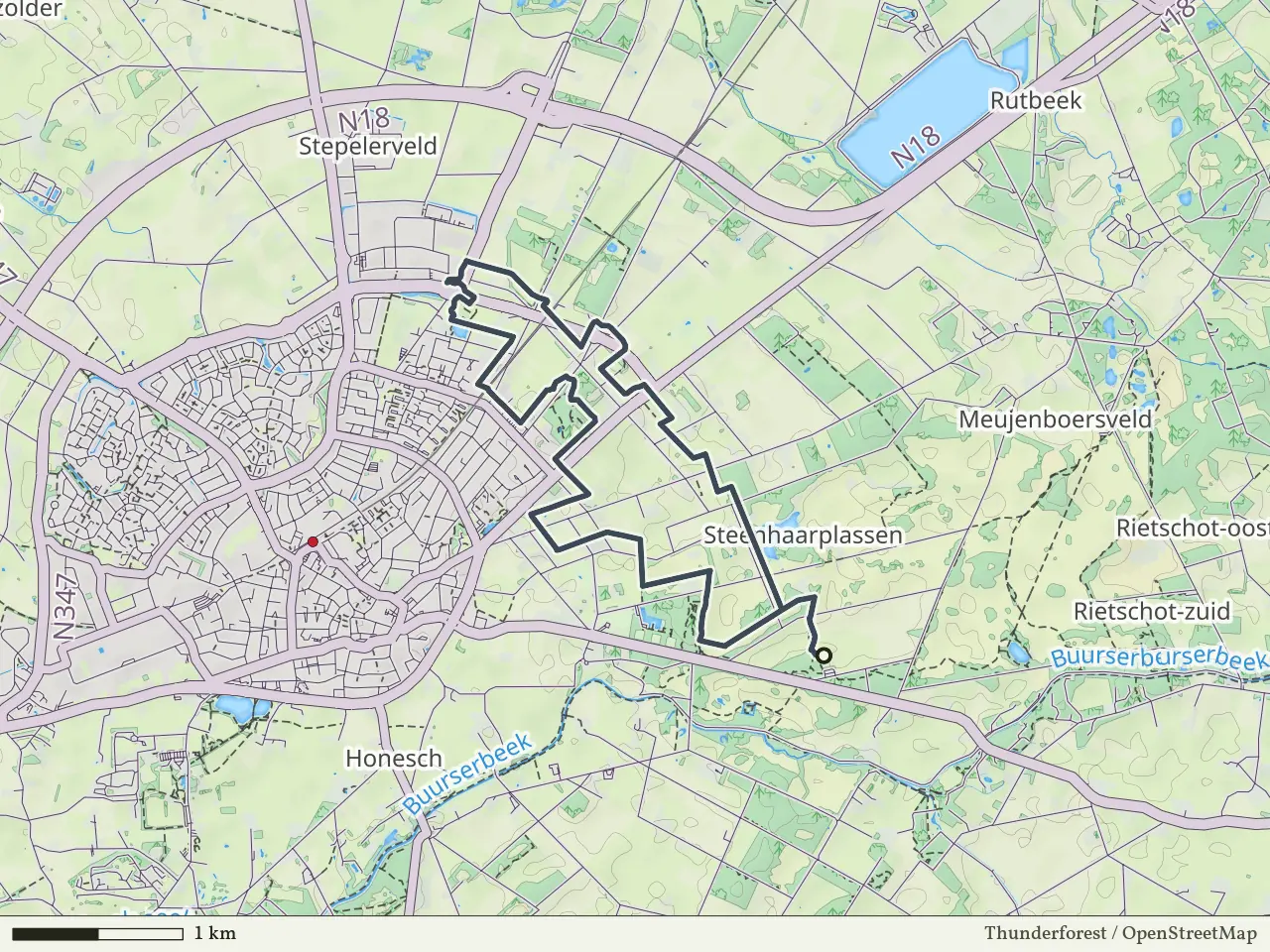 Gele route vanaf Ronde Bulten, Haaksbergen