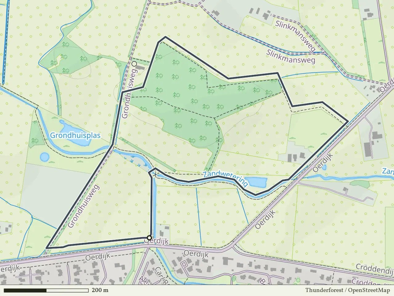 Rode route vanaf Oerdijk, Schalkhaar