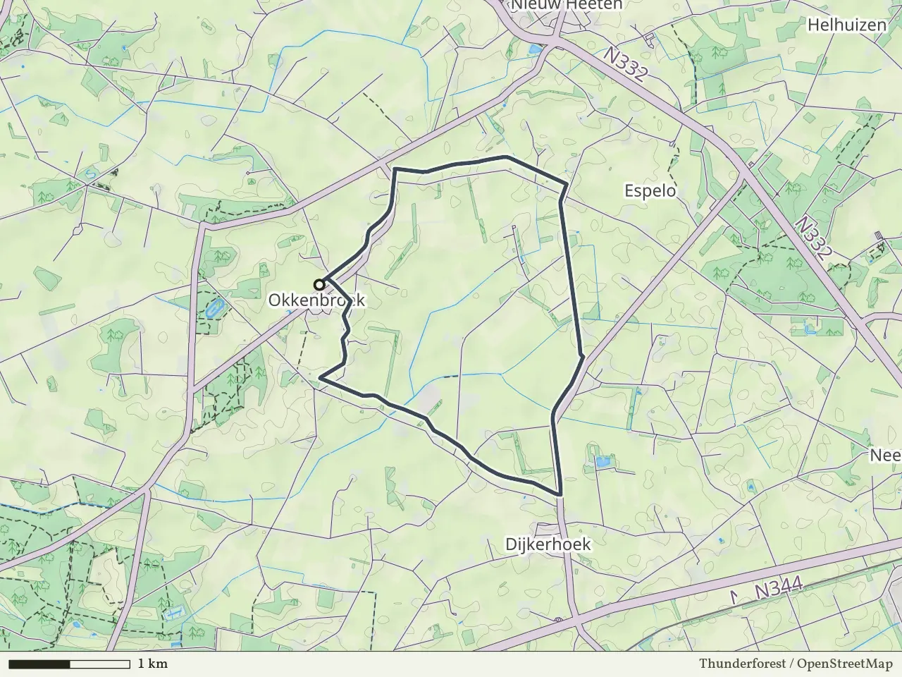 Oranje route vanaf Okkenbroek, Salland