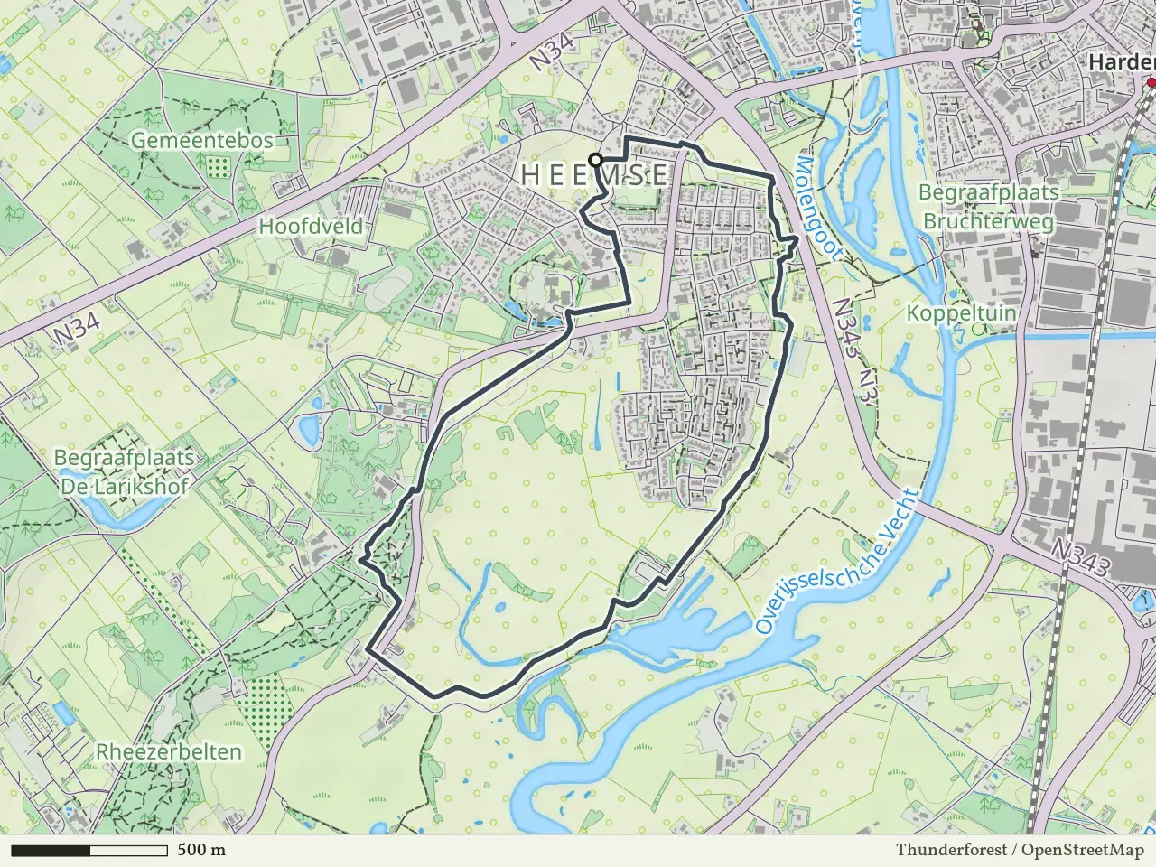 Blauwe route vanaf Heemse, Hardenberg Oost