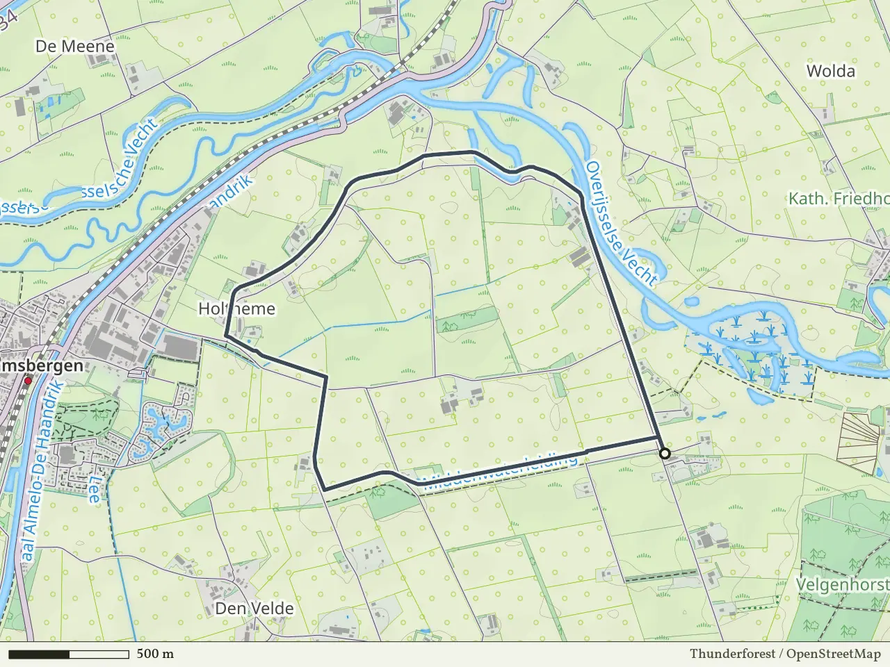 Blauwe route vanaf Holthemerbroek, Hardenberg Oost
