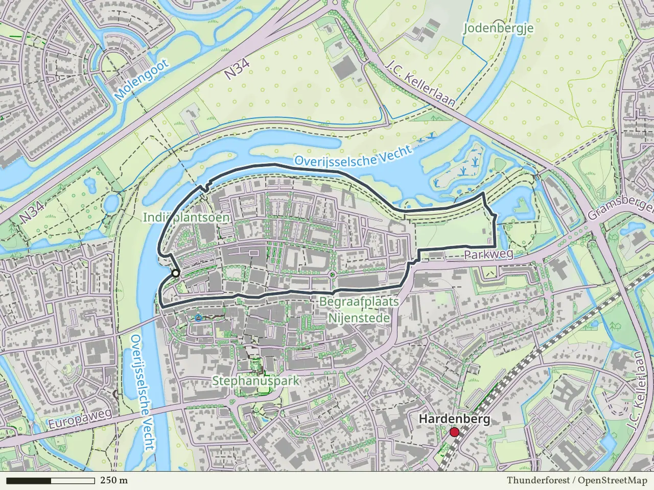 Paarse route vanaf Hardenberg, Hardenberg Oost