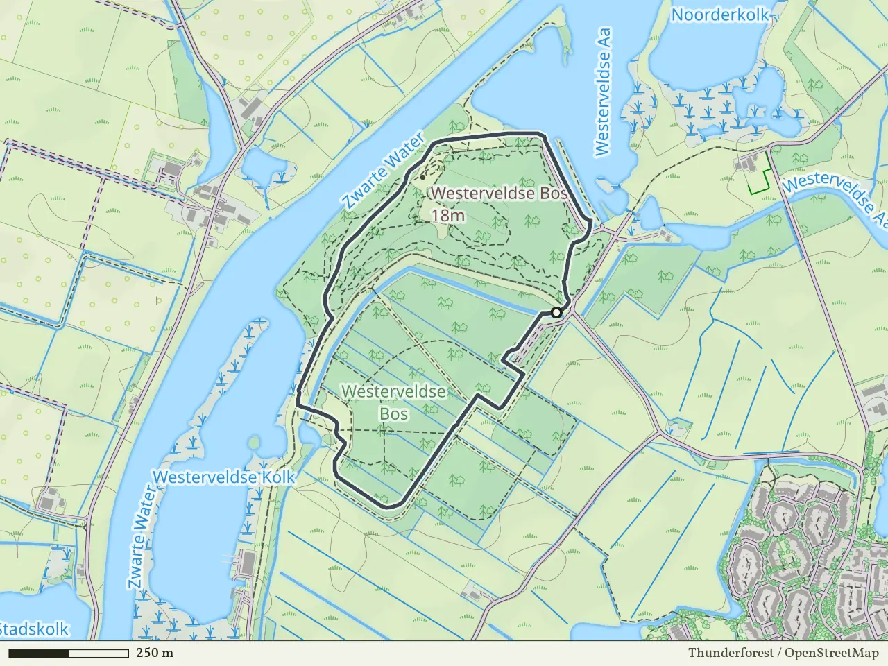 Rode route vanaf Westerveldsebos, Zwolle
