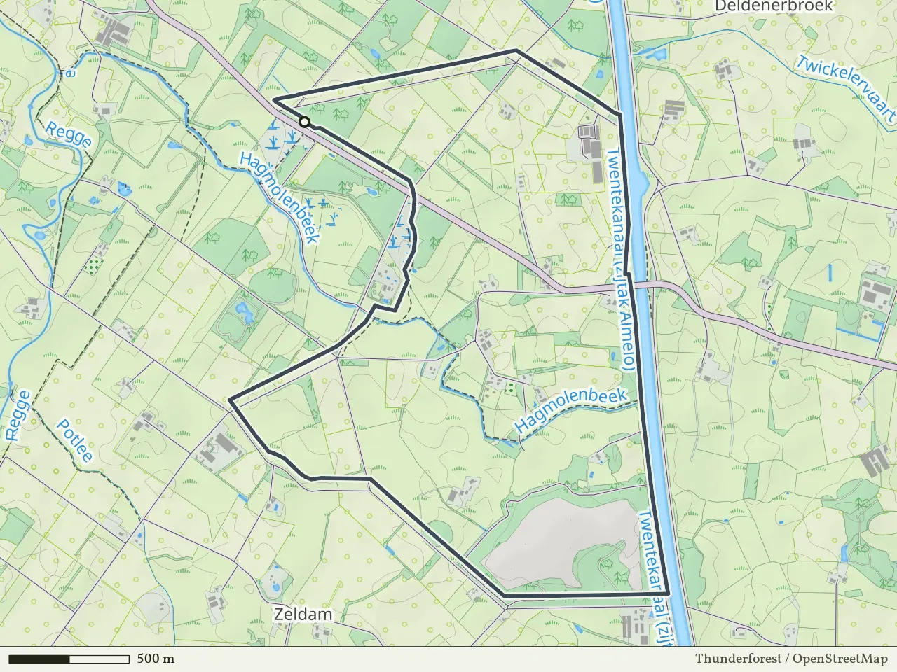Oranje route vanaf Deldenerbroek, Enter