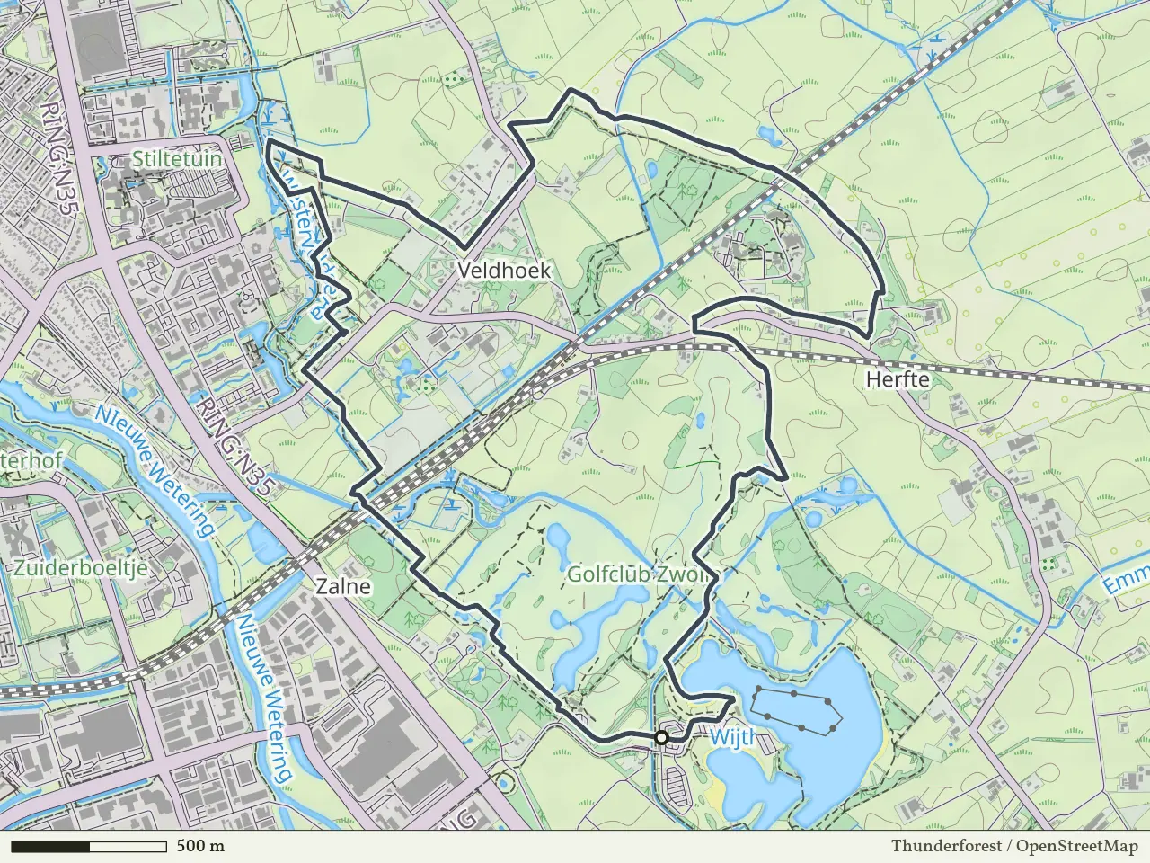 Blauwe route vanaf Wijthmenerplas, Wijthmen