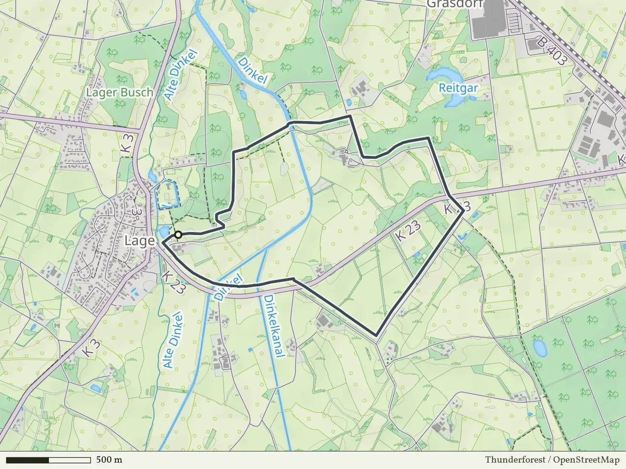 Oranje route vanaf Lage, Denekamp