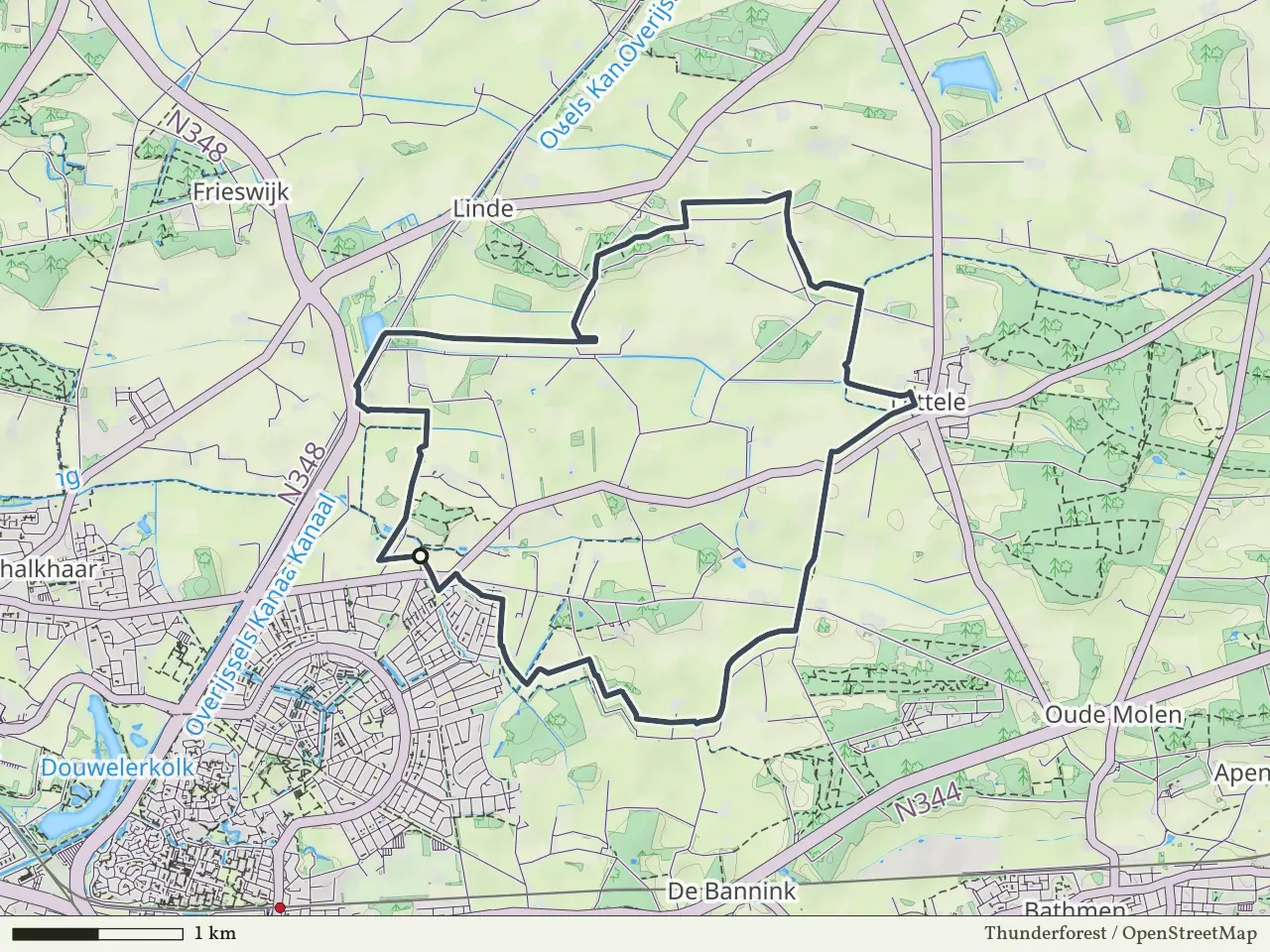 Gele route vanaf Oerdijk, Schalkhaar
