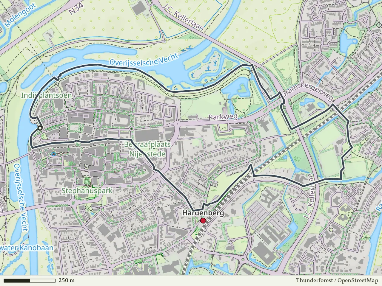 Groene route vanaf Hardenberg, Hardenberg Oost
