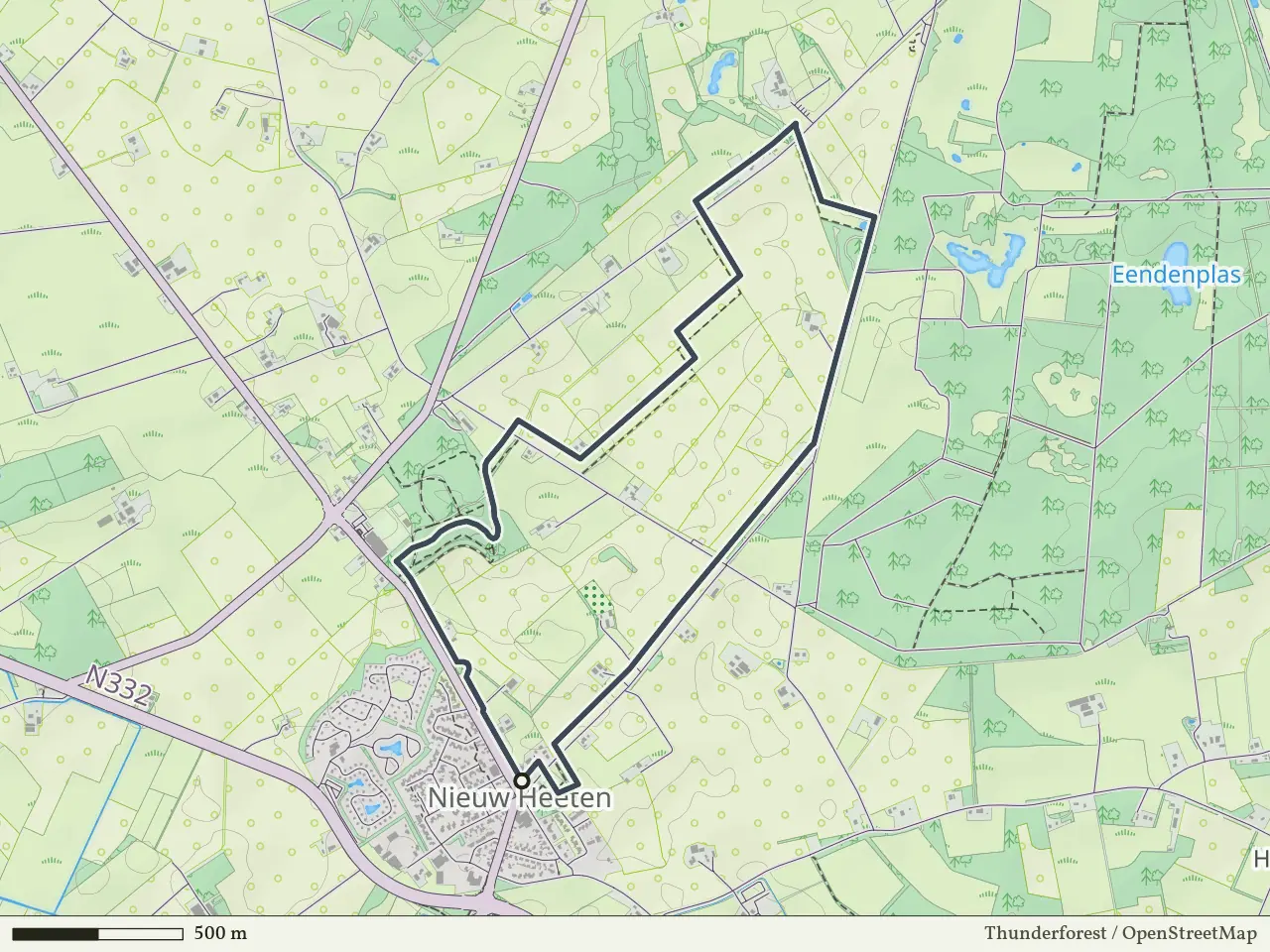 Paarse route vanaf Nieuw-Heeten, Salland