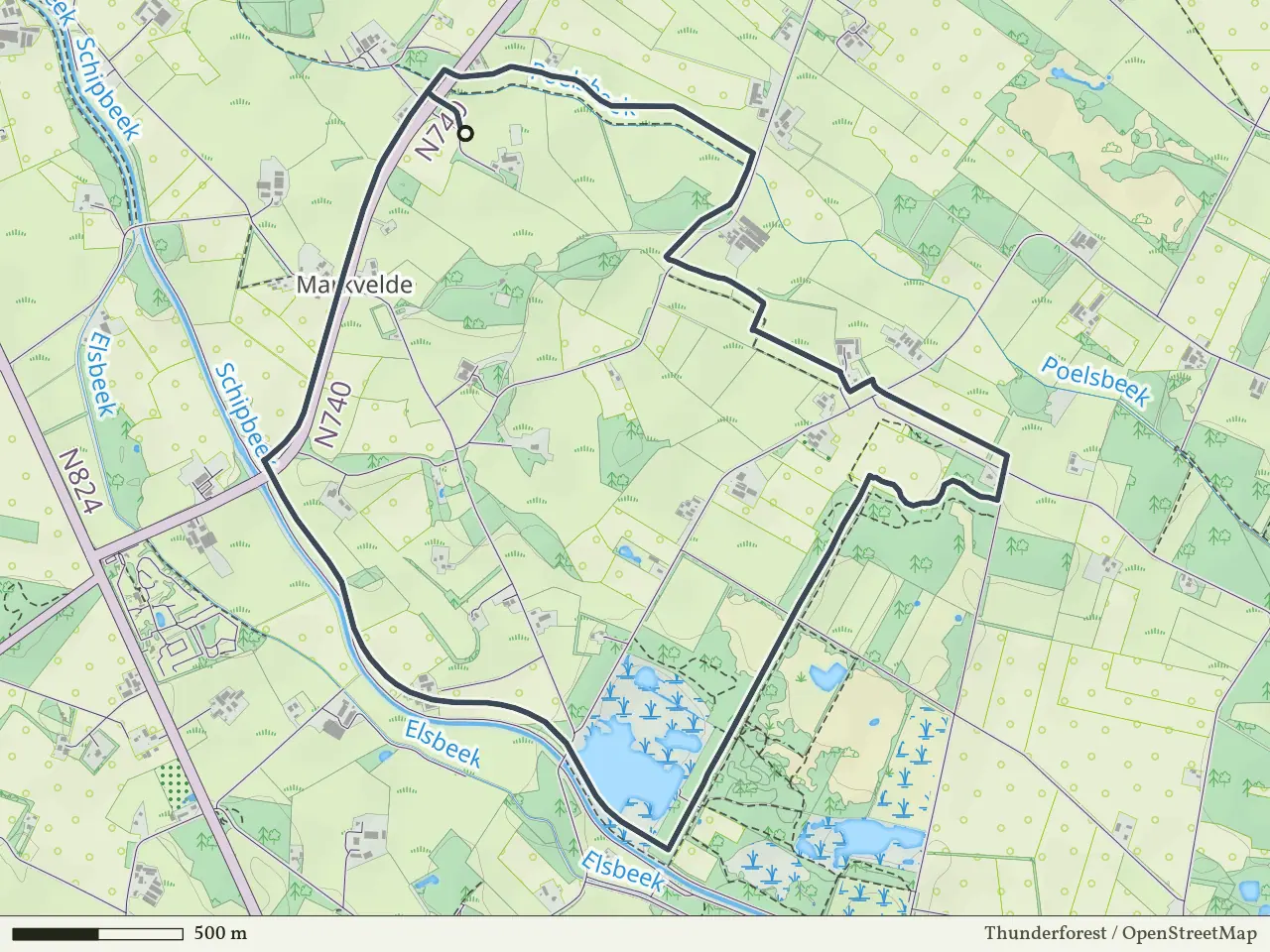 Gele route vanaf Markvelde, Markelo