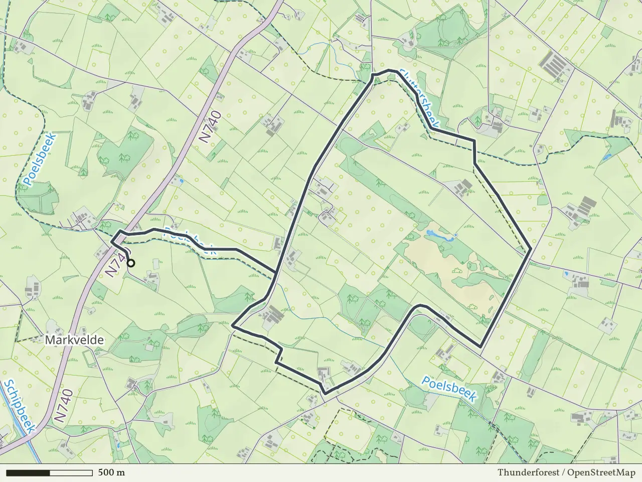 Paarse route vanaf Markvelde, Markelo