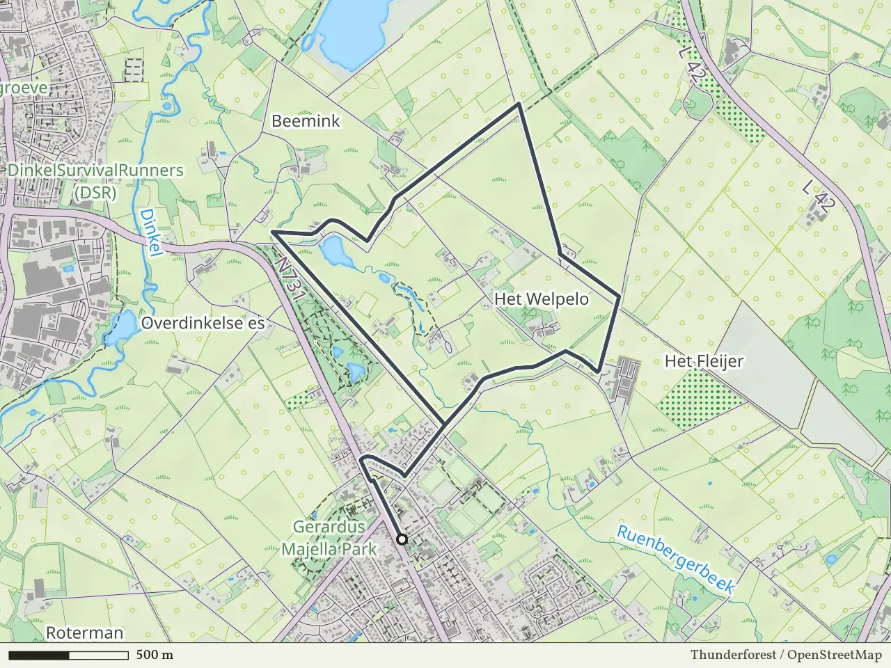 Paarse route vanaf Overdinkel, Losser