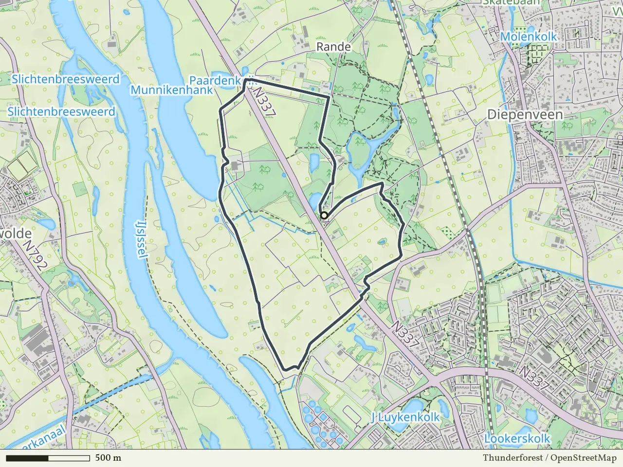 Blauwe route vanaf Nieuw Rande, Diepenveen