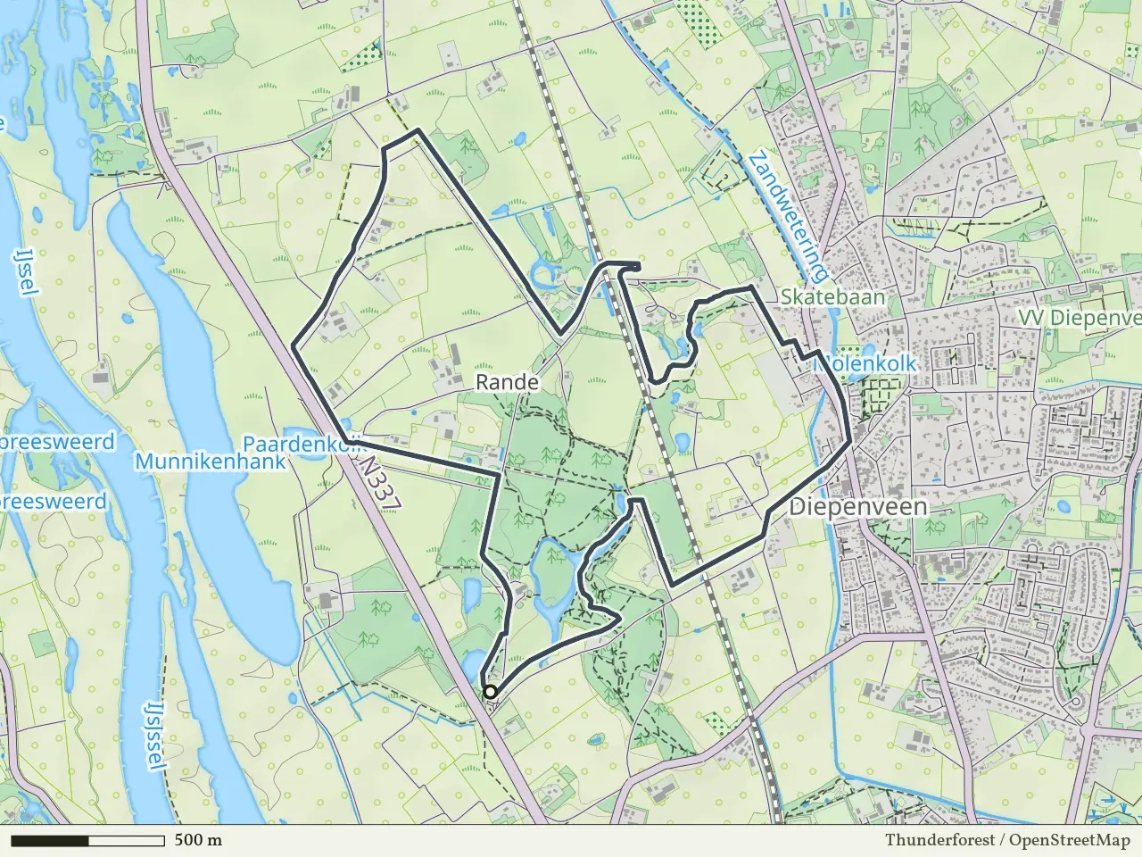 Rode route vanaf Nieuw Rande, Diepenveen