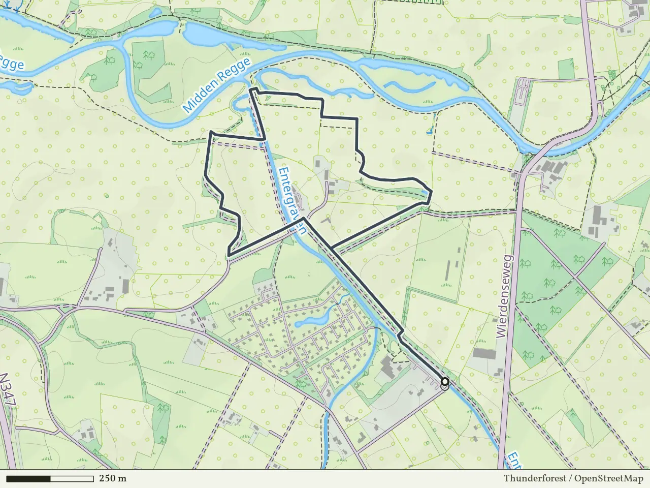 Oranje route vanaf Elsgraven, Enter