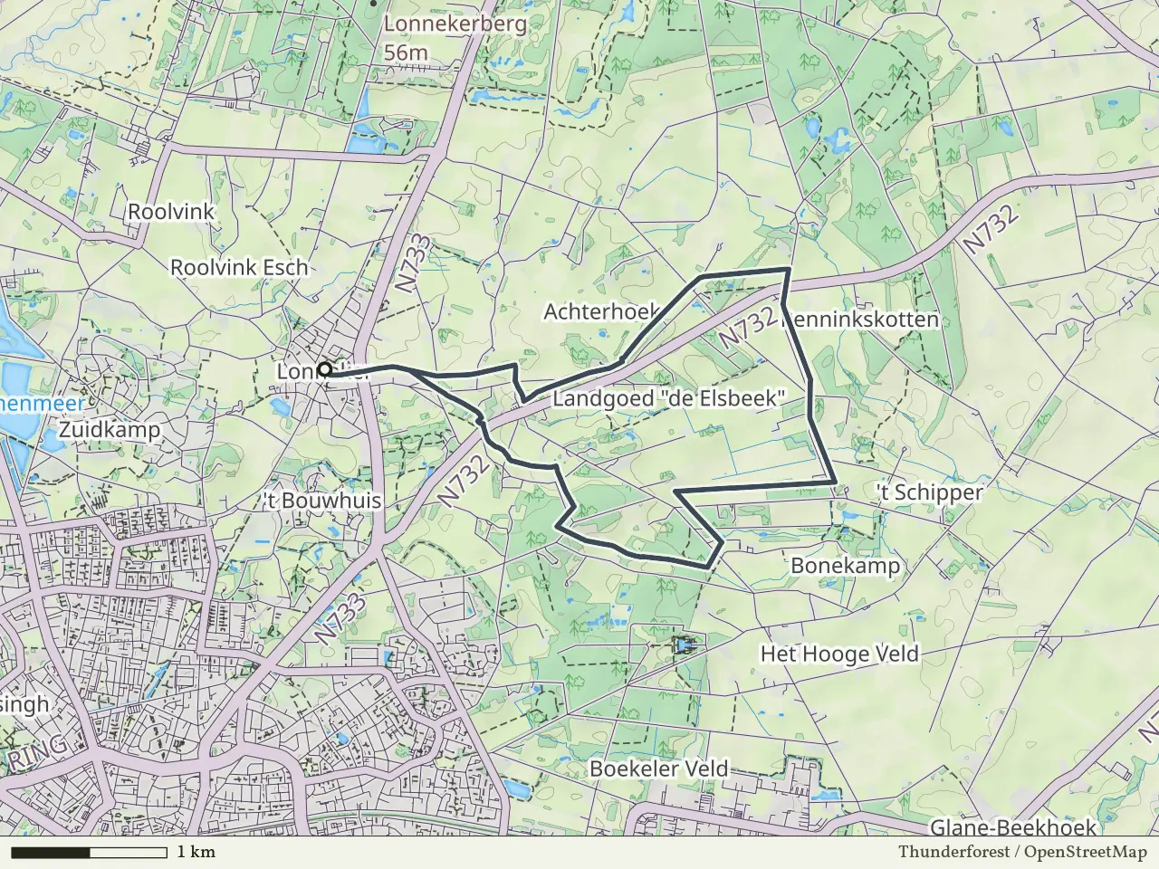 Oranje route vanaf Lonneker, Enschede
