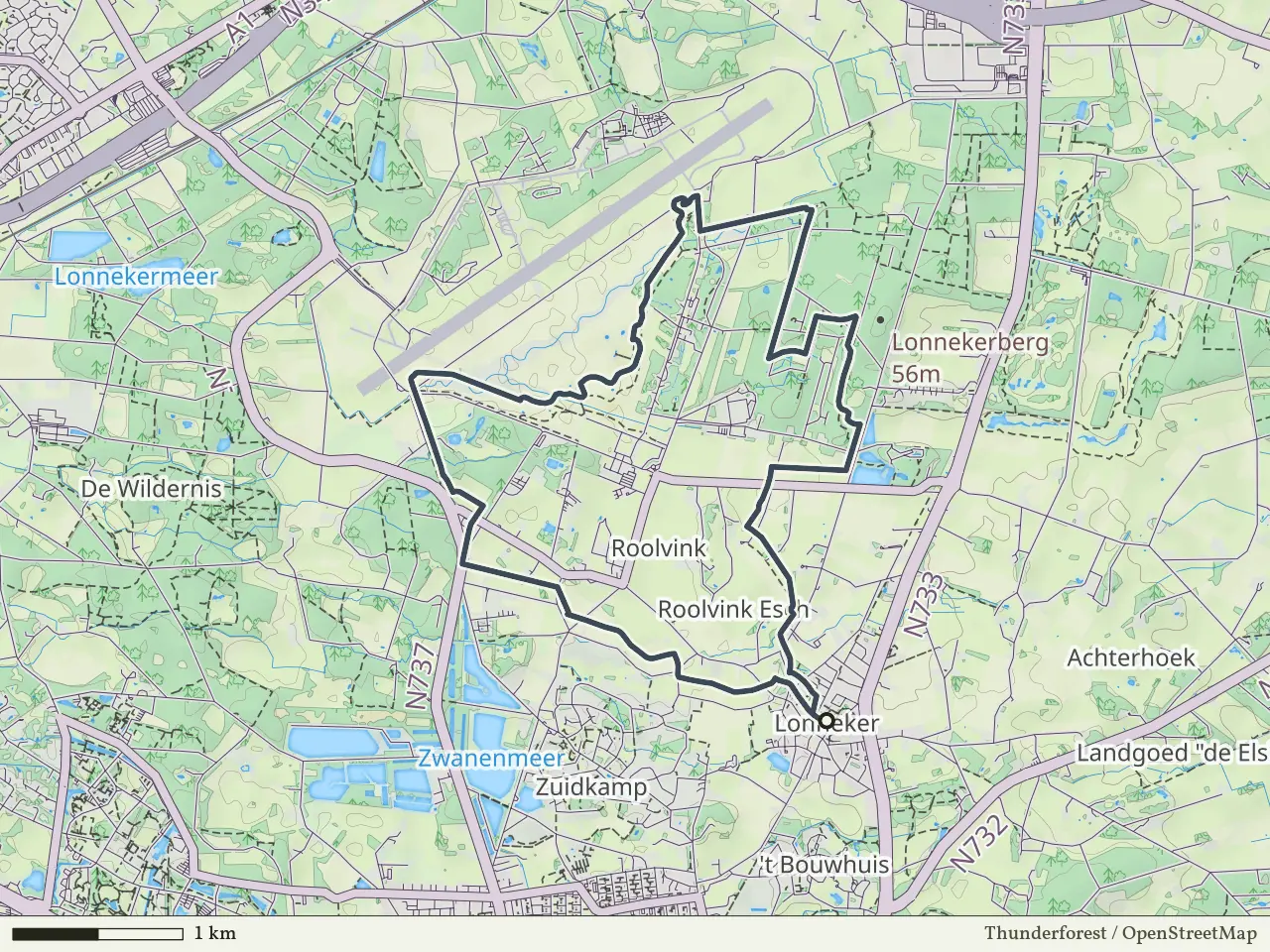 Paarse route vanaf Lonneker, Enschede
