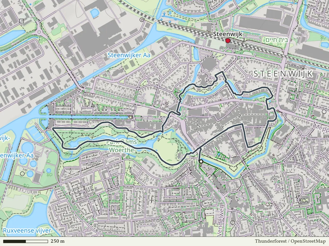 Rode route vanaf Gasthuispoort, Steenwijk