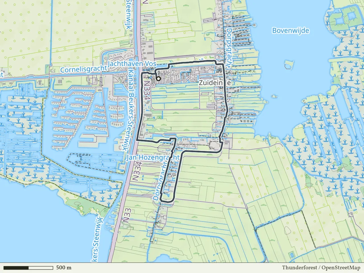 Gele route vanaf Giethoorn, Weerribben-Wieden