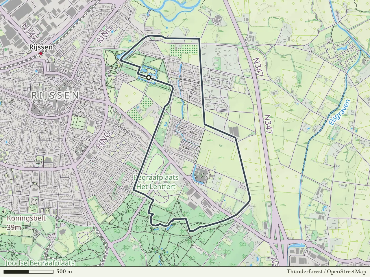 Gele route vanaf Oosterhof, Rijssen
