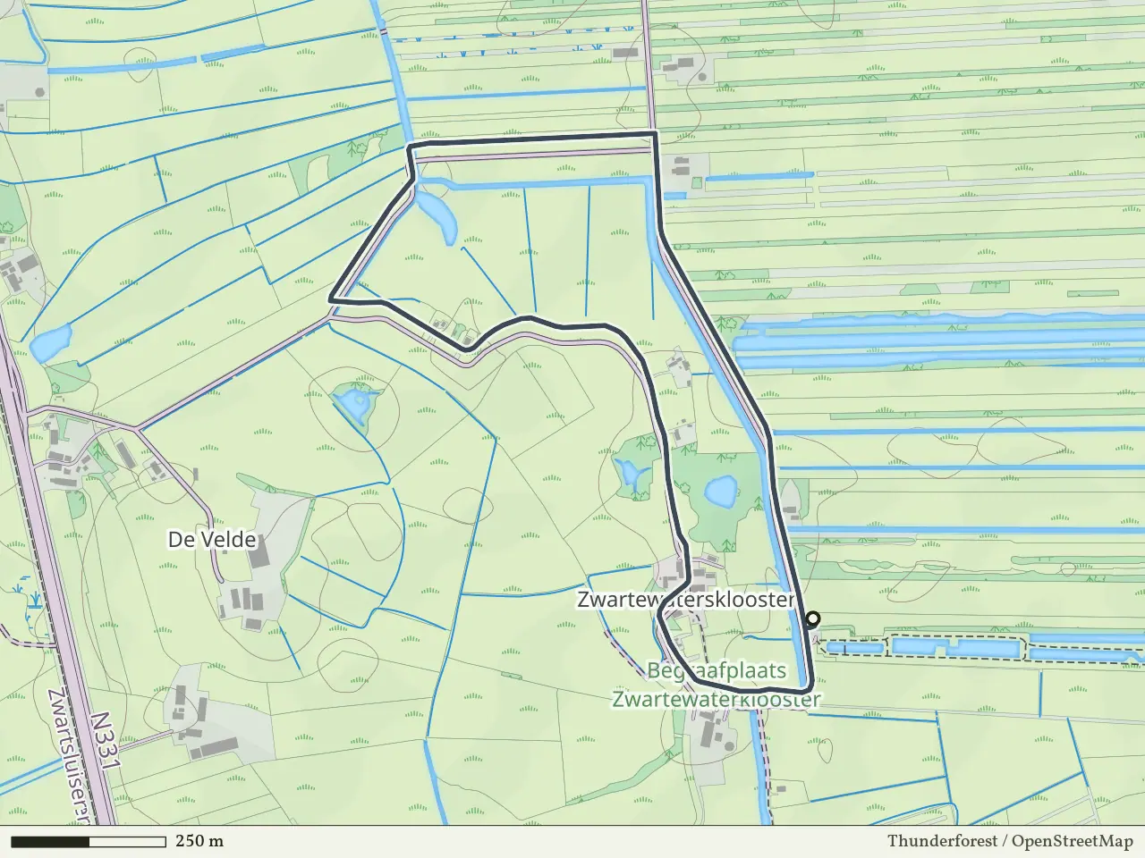 Groene route vanaf Zwartewatersklooster, Rouveen