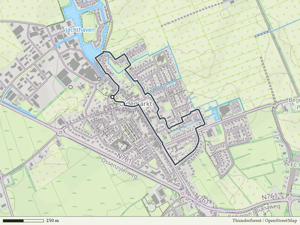 Rode route vanaf Oldemarkt, Weerribben-Wieden