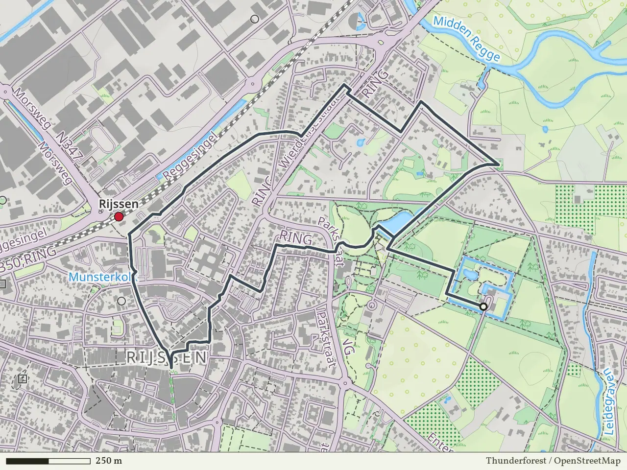 Rode route vanaf Oosterhof, Rijssen