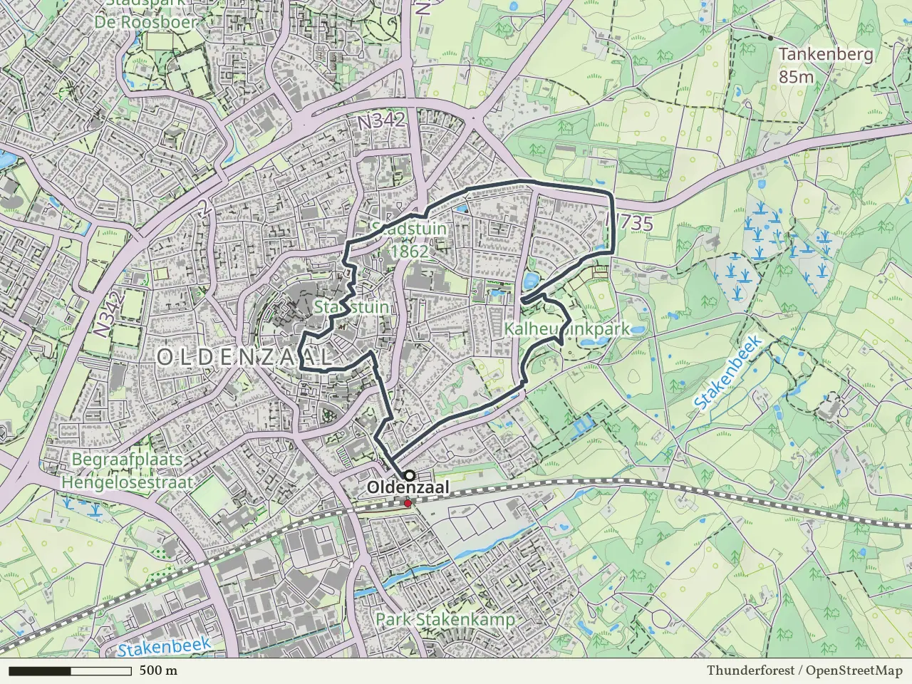 Blauwe route vanaf Oldenzaal-Station, Oldenzaal