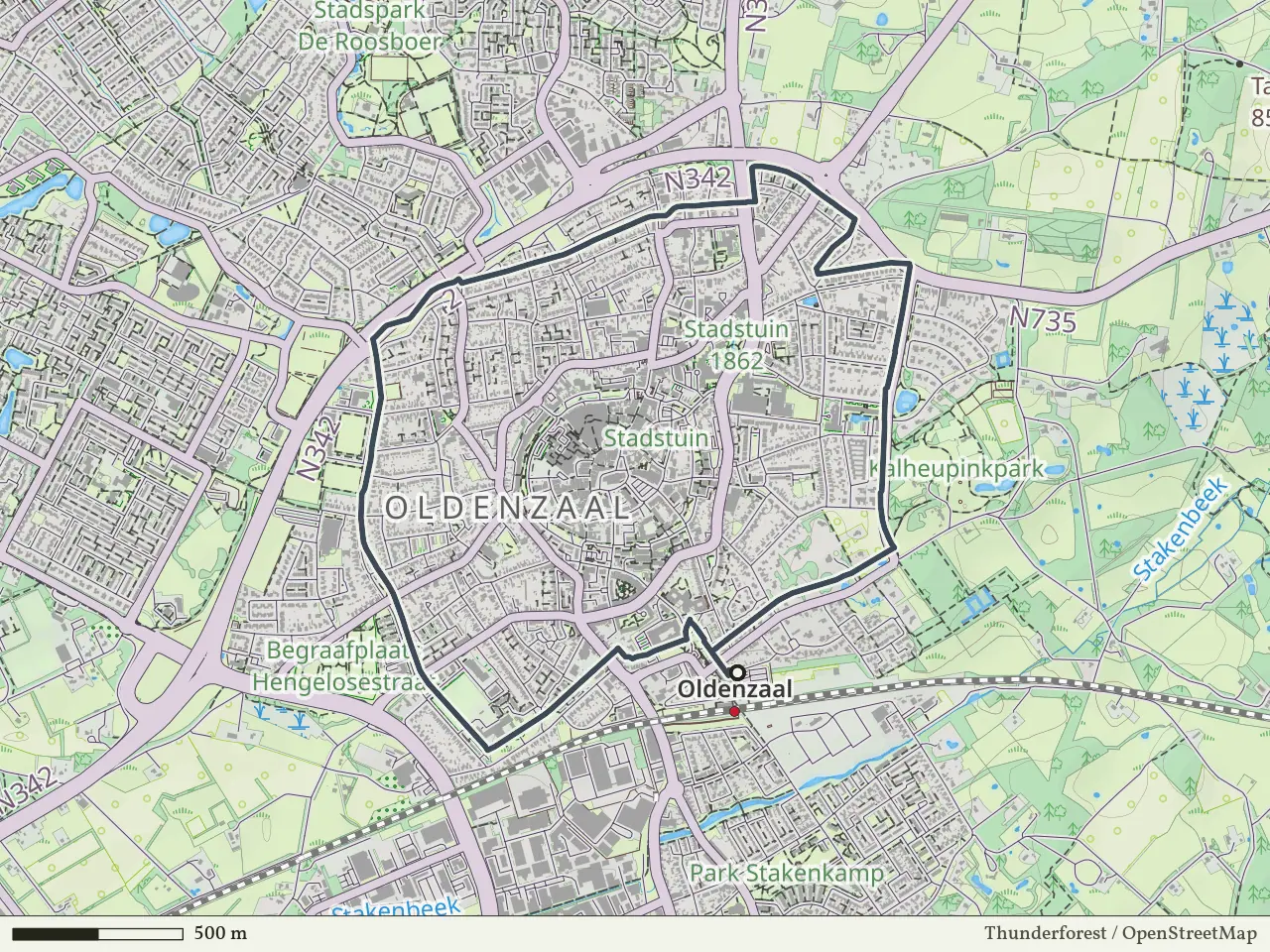 Groene route vanaf Oldenzaal-Station, Oldenzaal