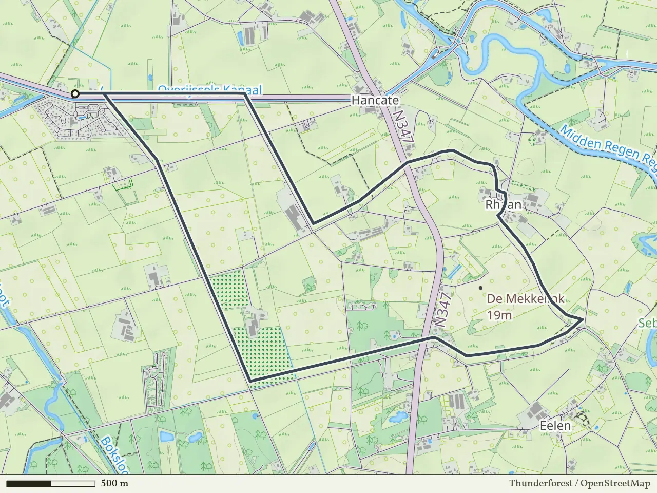 Paarse route vanaf West-Dammarkte, Hellendoorn